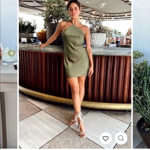 12th Tribe Olive Halter Mini Dress - New with Tags